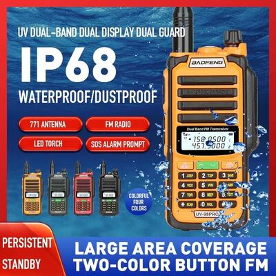 comprar 2024 New Arrival Baofeng UV-98 Pro 10W Output Power IP67 Waterproof Dual Band Two Way Radio Walkie Talkie fabricación en línea