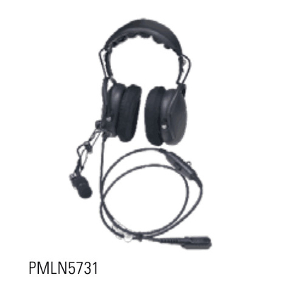 Audífono y micrófono PMLN5731 Doble auricular con botón de presionar para hablar