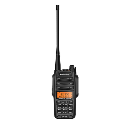 Ultravioleta UV-9R de banda doble, resistente al agua y al polvo, Walkie Talkie para exteriores negro