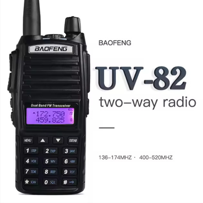 Radio analógica de dos vías Baofeng UV-82 banda doble de negocios de dos vías radio transceptor 16 canal con auriculares inalámbricos