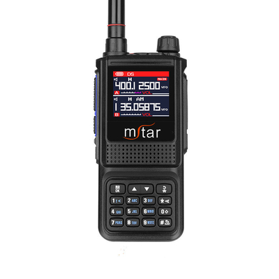 1-8km M-UV7 portátil de banda completa de emergencia de dos vías de alarma de radio pantalla LCD