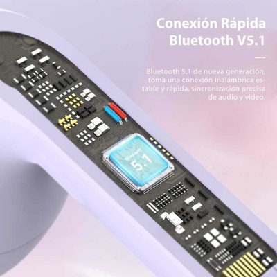 Audífonos y micrófonos 51-60 ms retraso de tiempo Audífonos y micrófonos inalámbricos con conexión inalámbrica y chipset JL