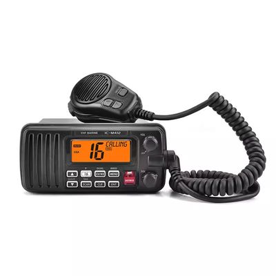 IC-M412 25W Walkie Talkie VHF de radio marina impermeable con rango de 0-30KM y estación móvil sumergible IPX7